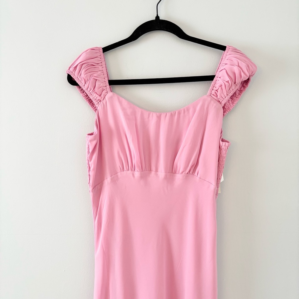 Abercrombie & Fitch NWT Cap Sleeve Midi Dress Lined Sweetheart Neckline Pink - Picture 4 of 7